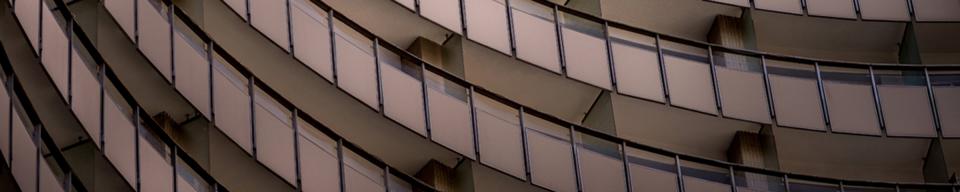 Curved gold brown building